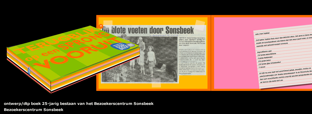 ontwerp/dtp boek 25-jarig bestaan van het Bezoekerscentrum Sonsbeek